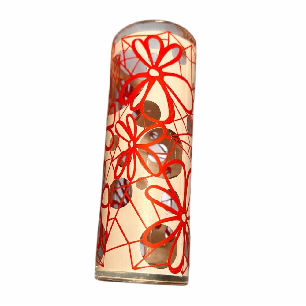 Set of 6 Vintage Dominion 10 ounce Floral Red and White High Ball Glasses (EUC) - Picture 2 of 10